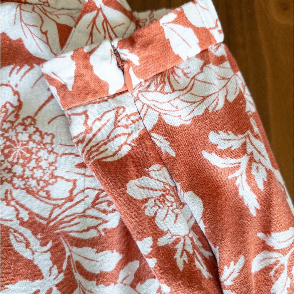Old Navy Womens SIZE XXL‎ Red Rust Linen Blend Tropical Floral Maxi Skirt - Picture 10 of 10